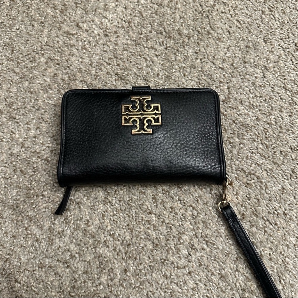 Tory Burch Black Leather Wristlet